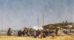 Eugene Boudin The Beach at Trouville Germany oil painting art